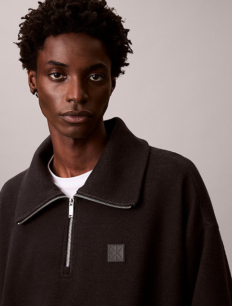 Calvin Klein Siyah Renkli Erkek Brushed Sweatshirt