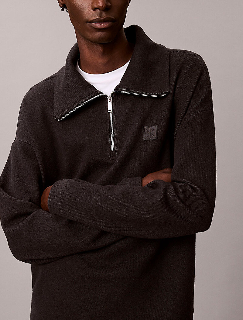 Calvin Klein Siyah Renkli Erkek Brushed Sweatshirt