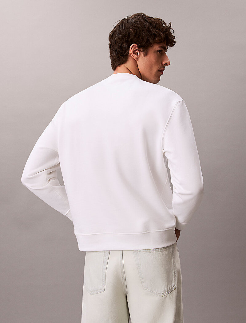 Calvin Klein Beyaz Renkli Erkek 350 Terry Sweatshirt