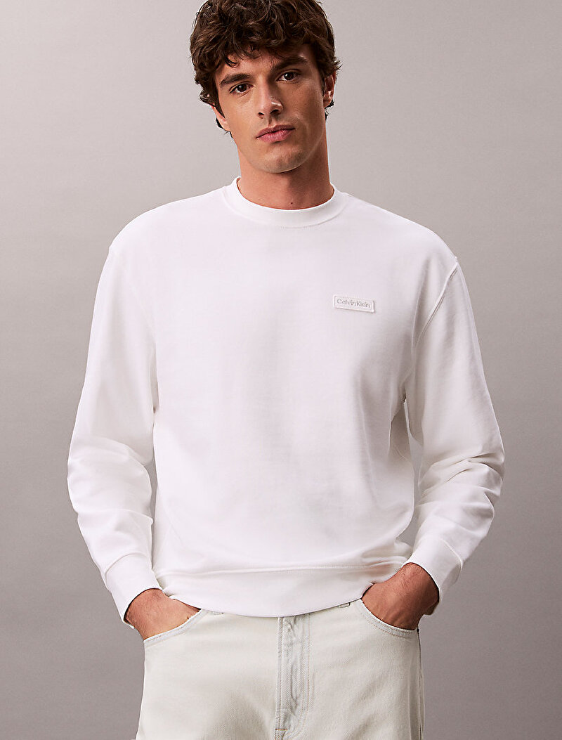 Calvin Klein Beyaz Renkli Erkek 350 Terry Sweatshirt