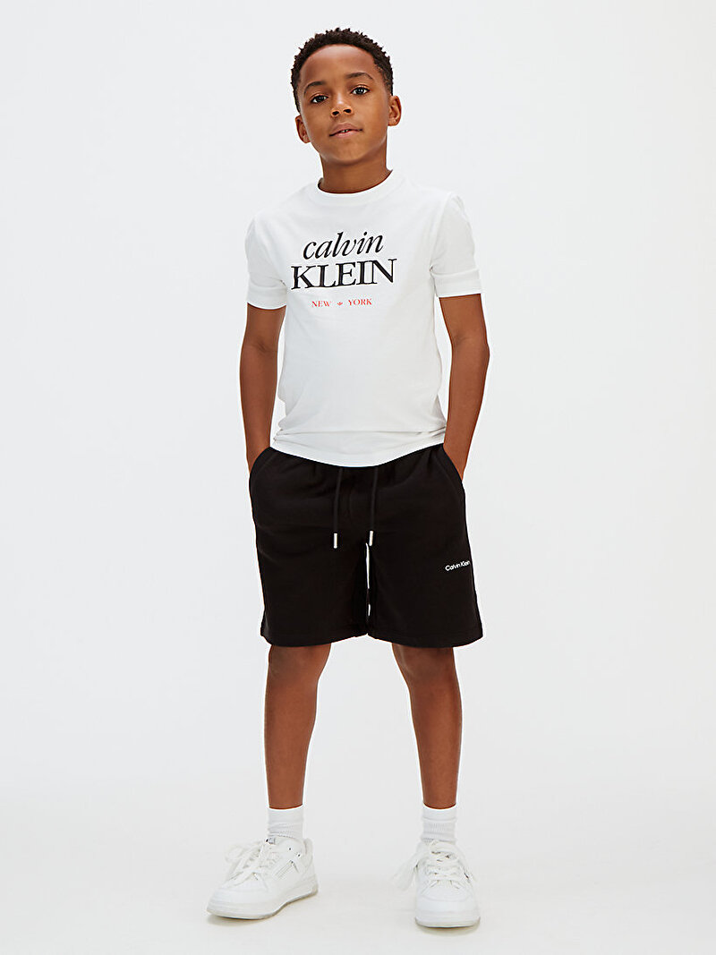 Calvin Klein Siyah Renkli Çocuk Unisex Logo Şort