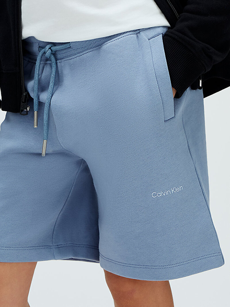 Calvin Klein Mavi Renkli Çocuk Unisex Logo Şort