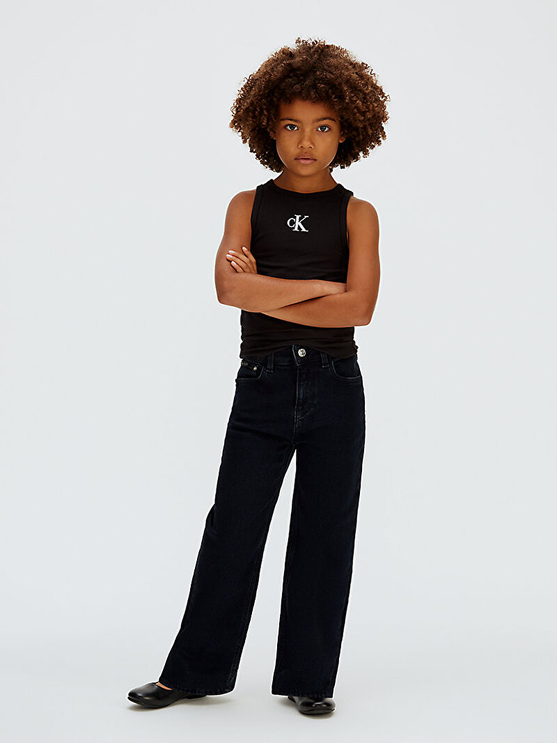 Calvin Klein Siyah Renkli Kız Çocuk CK Logo Tank Top