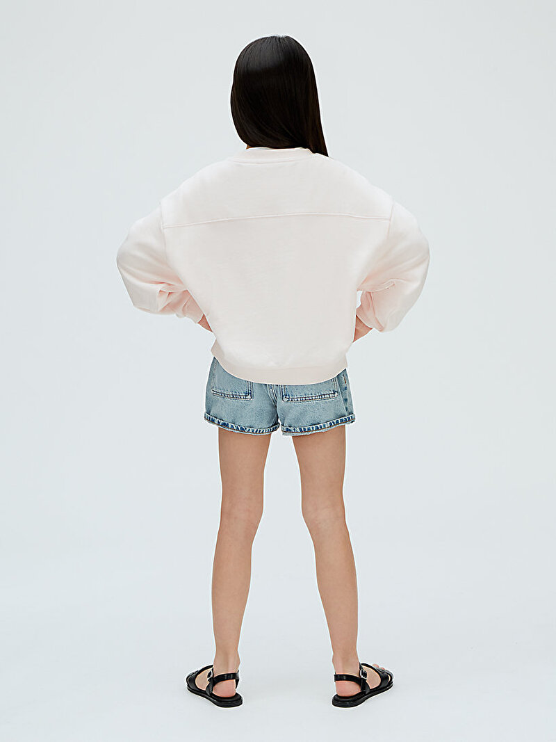 Calvin Klein Pembe Renkli Kız Çocuk CK Crewneck Sweatshirt