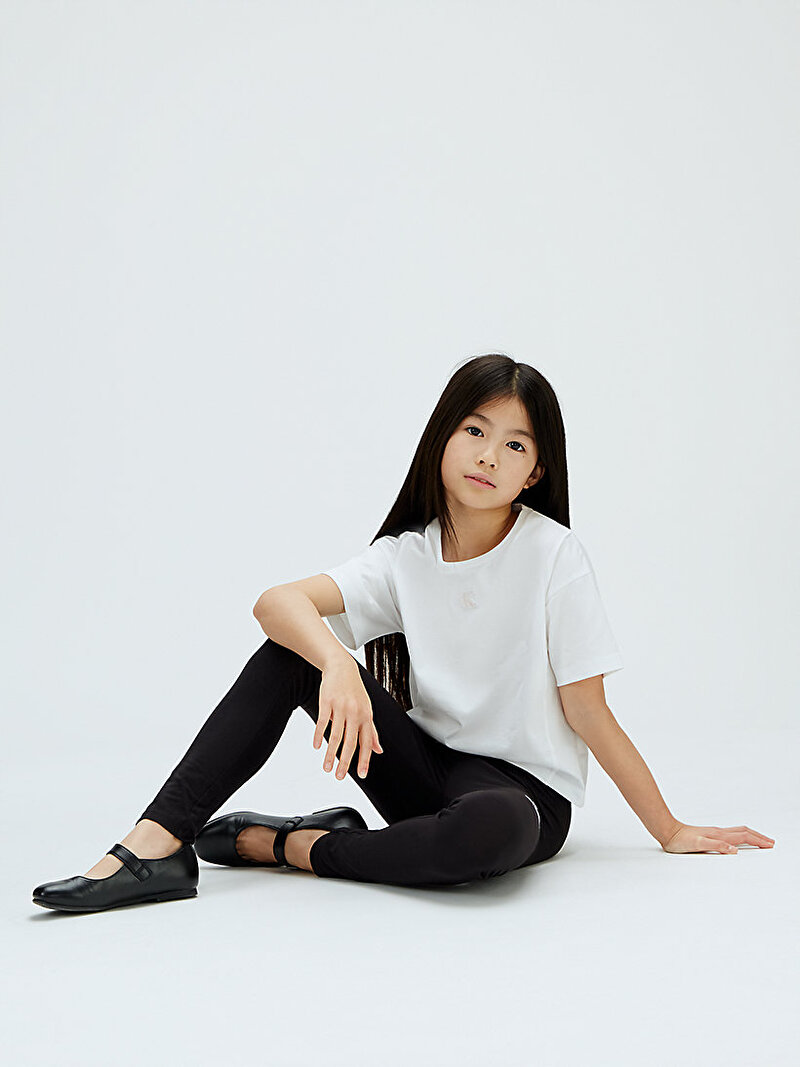 Calvin Klein Siyah Renkli Kız Çocuk CK Logo Tayt