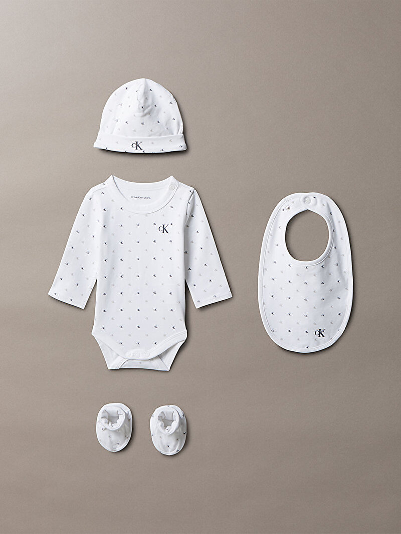 Calvin Klein Beyaz Renkli Bebek CK Tulum Hediye Seti