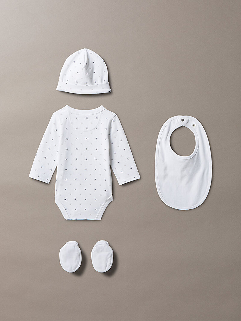 Calvin Klein Beyaz Renkli Bebek CK Tulum Hediye Seti