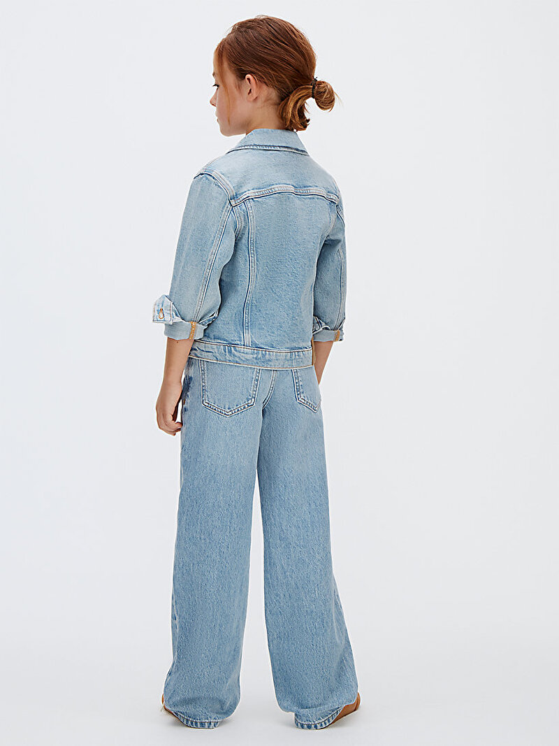 Calvin Klein Mavi Renkli Kız Çocuk Trucker Denim Ceket