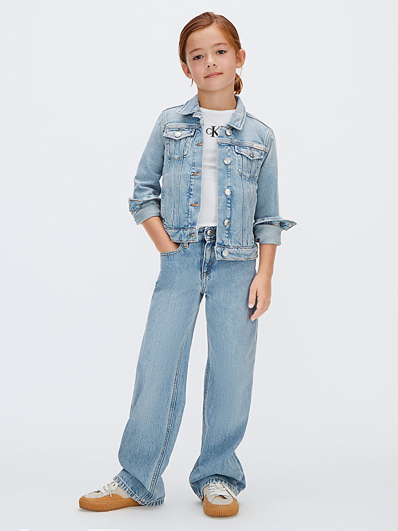 Calvin Klein Mavi Renkli Kız Çocuk Trucker Denim Ceket