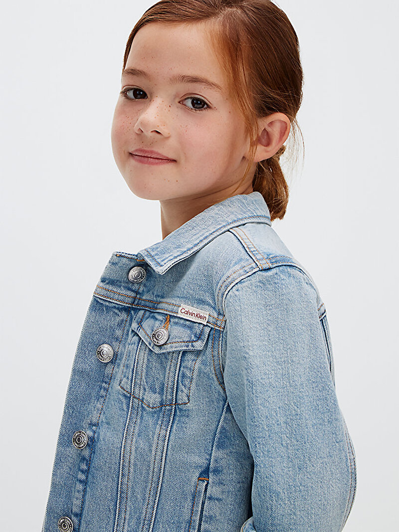 Calvin Klein Mavi Renkli Kız Çocuk Trucker Denim Ceket