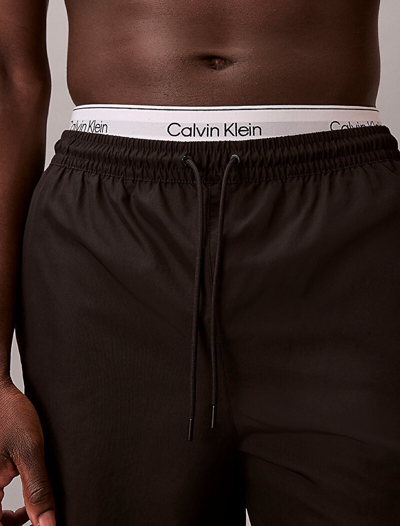 Calvin Klein Siyah Renkli Erkek Medium Drawstring Deniz Şortu