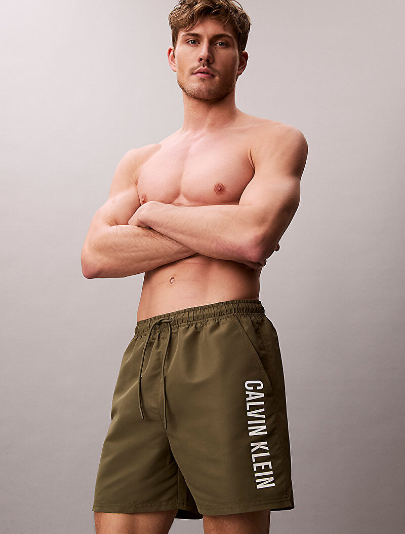 Calvin Klein Yeşil Renkli Erkek Medium Drawstring Deniz Şortu