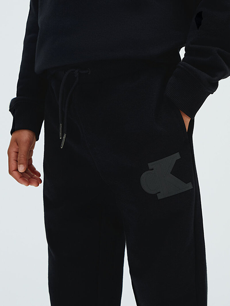 Calvin Klein Siyah Renkli Erkek Çocuk Straight Leg Terry Eşofman Altı