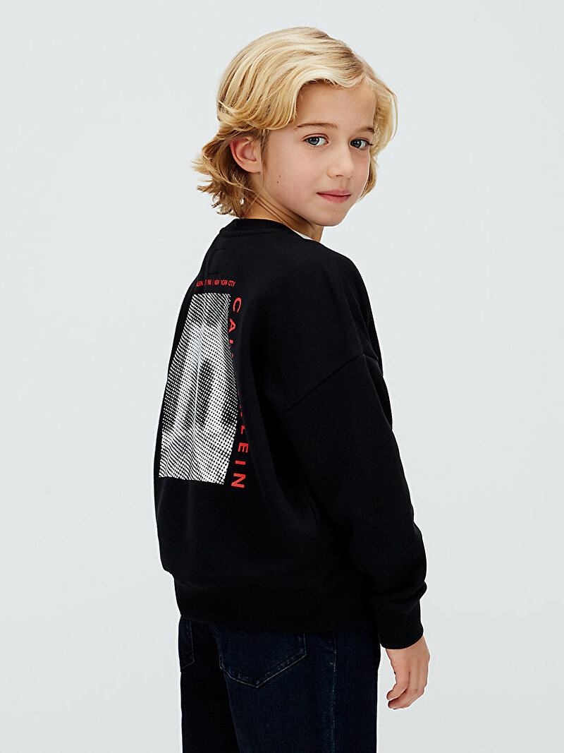 Calvin Klein Siyah Renkli Erkek Çocuk Bridge Oversize Sweatshirt