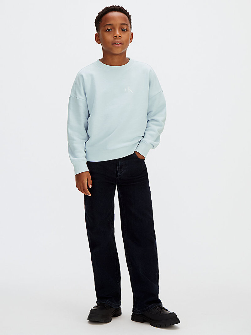 Calvin Klein Mavi Renkli Erkek Çocuk Bridge Oversize Sweatshirt