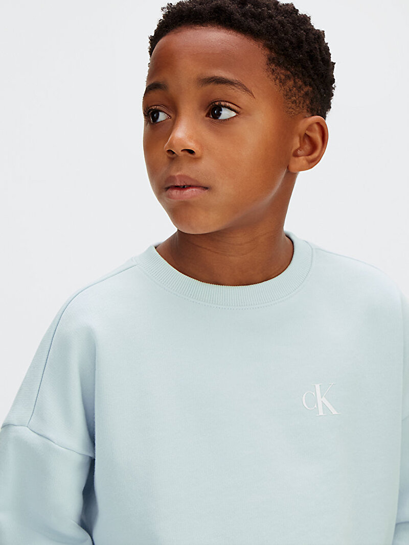 Calvin Klein Mavi Renkli Erkek Çocuk Bridge Oversize Sweatshirt