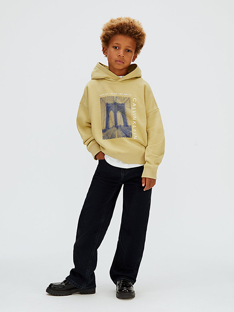 Calvin Klein Yeşil Renkli Erkek Çocuk Bridge Oversize Sweatshirt