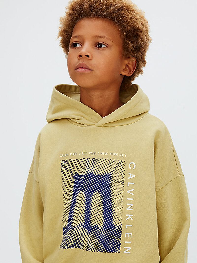 Calvin Klein Yeşil Renkli Erkek Çocuk Bridge Oversize Sweatshirt