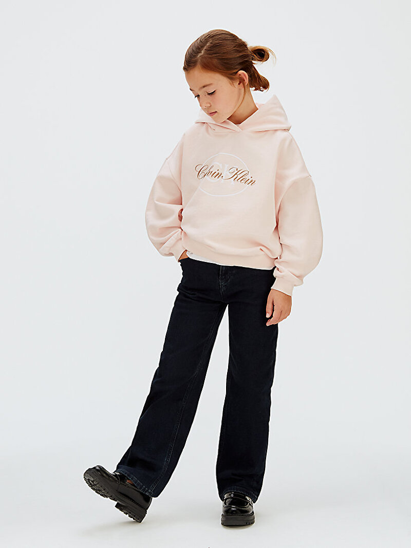 Calvin Klein Pembe Renkli Kız Çocuk CK Hooded Sweatshirt