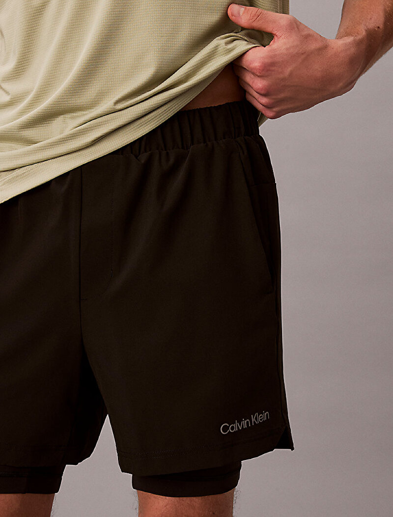 Calvin Klein Siyah Renkli Erkek Woven 2 in 1 Şort