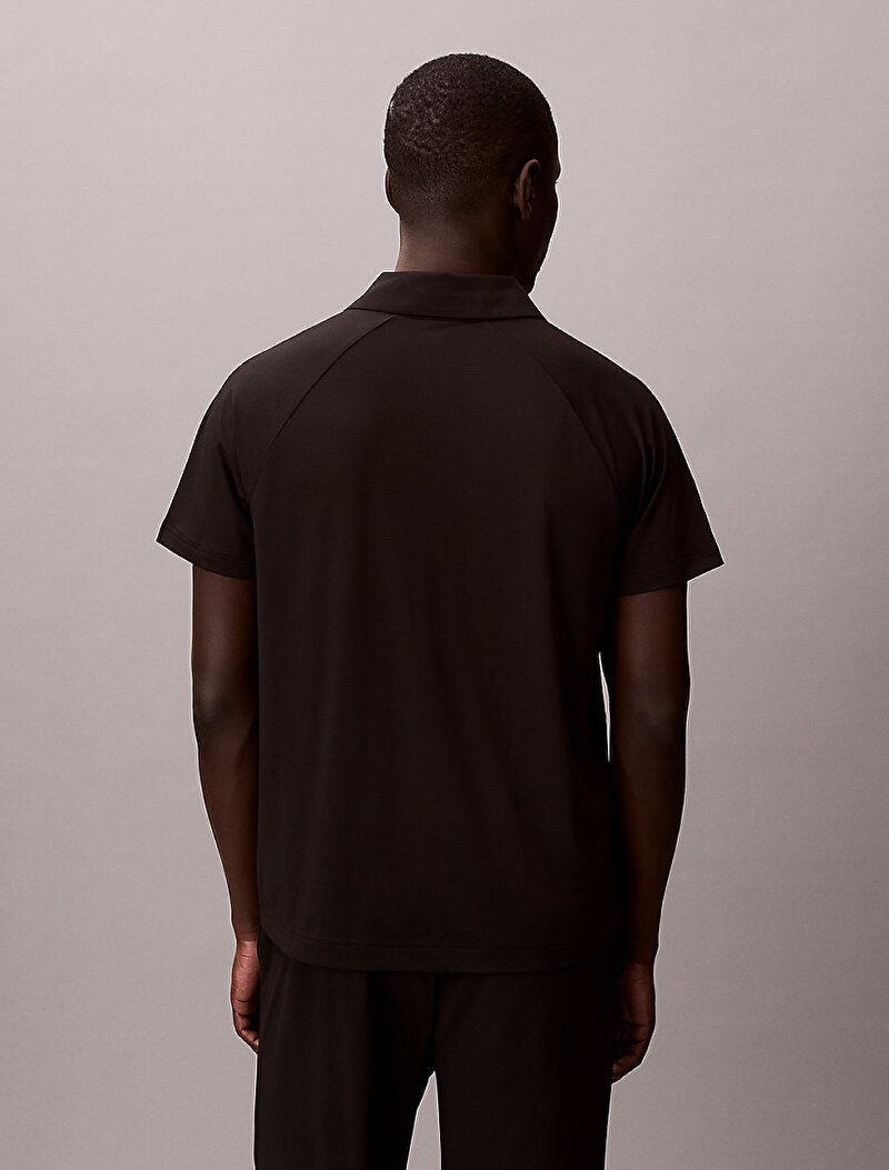Calvin Klein Siyah Renkli Erkek Pique Zip Polo T-shirt
