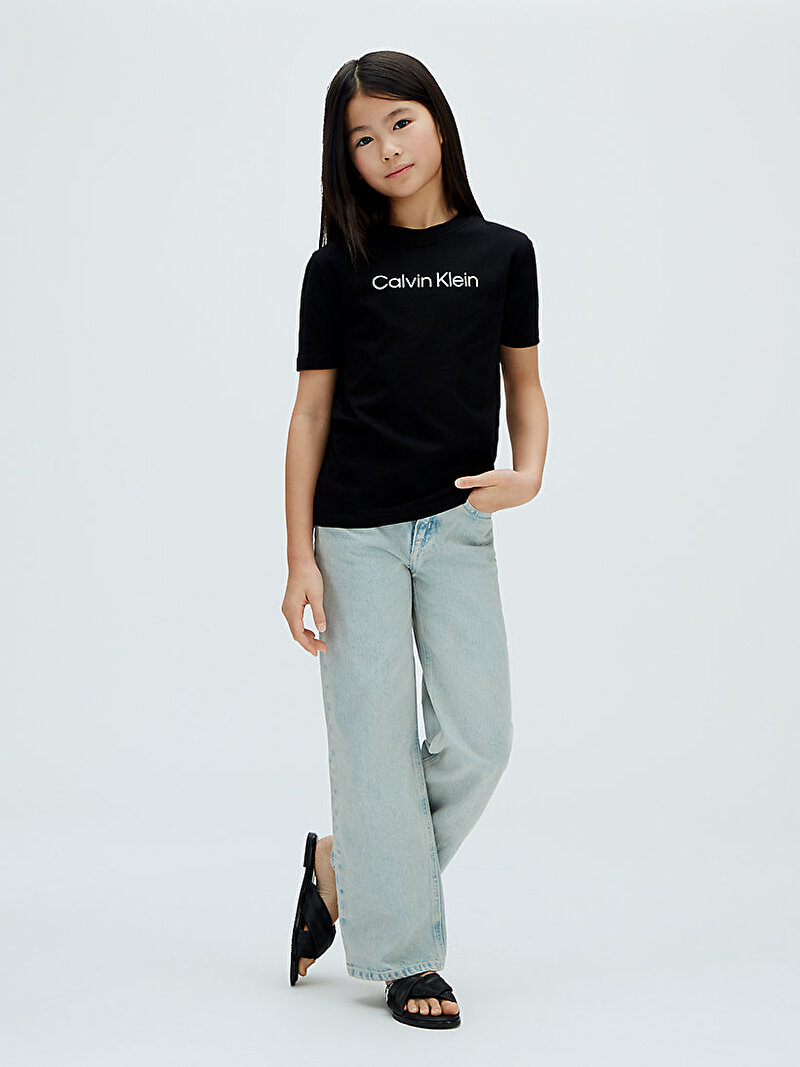Calvin Klein Siyah Renkli Çocuk Unisex Logo T-shirt