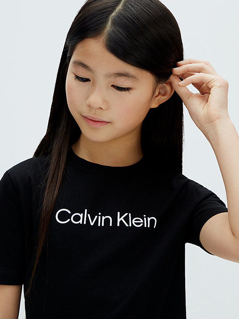 Calvin Klein Siyah Renkli Çocuk Unisex Logo T-shirt