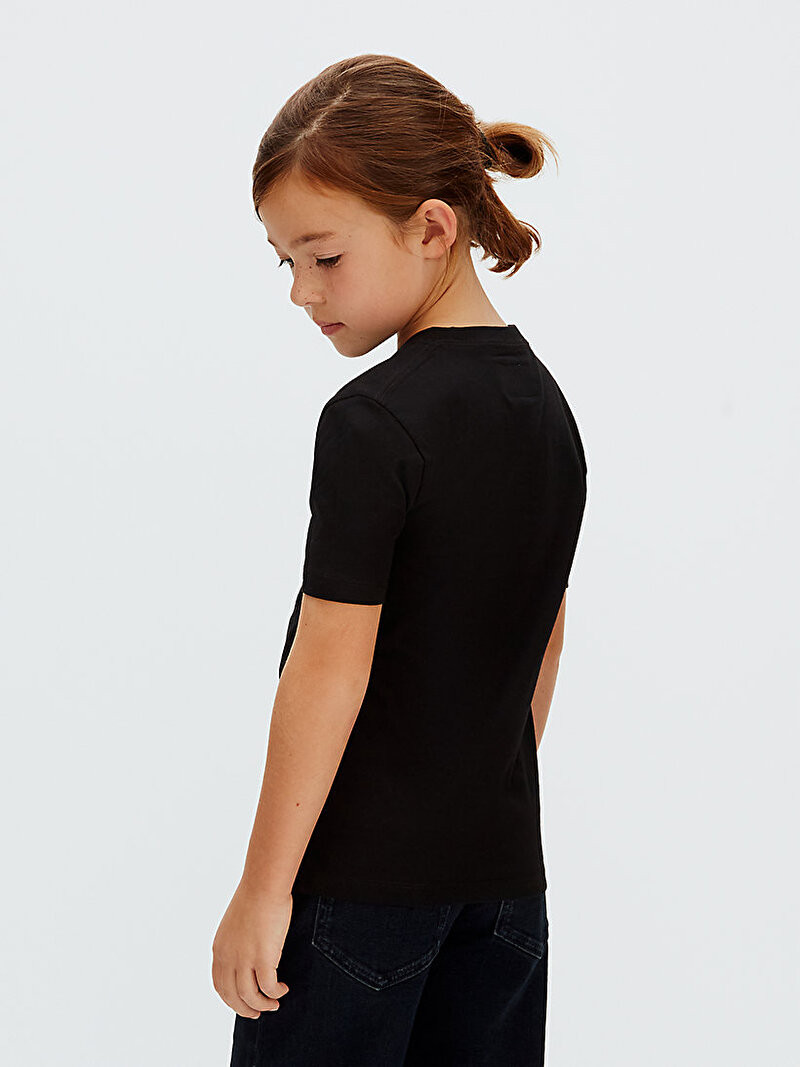 Calvin Klein Siyah Renkli Çocuk Unisex Mono Mini Badge T-shirt