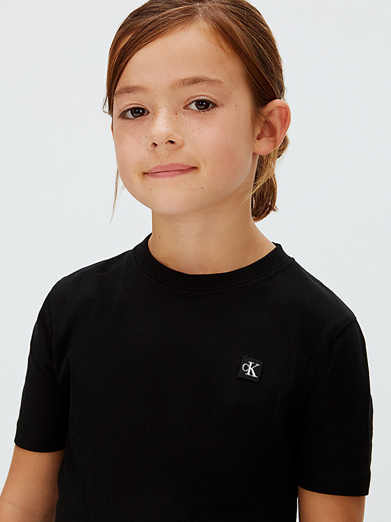 Calvin Klein Siyah Renkli Çocuk Unisex Mono Mini Badge T-shirt