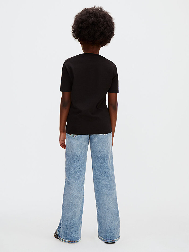 Calvin Klein Siyah Renkli Çocuk Unisex Chest Mono Logo T-shirt