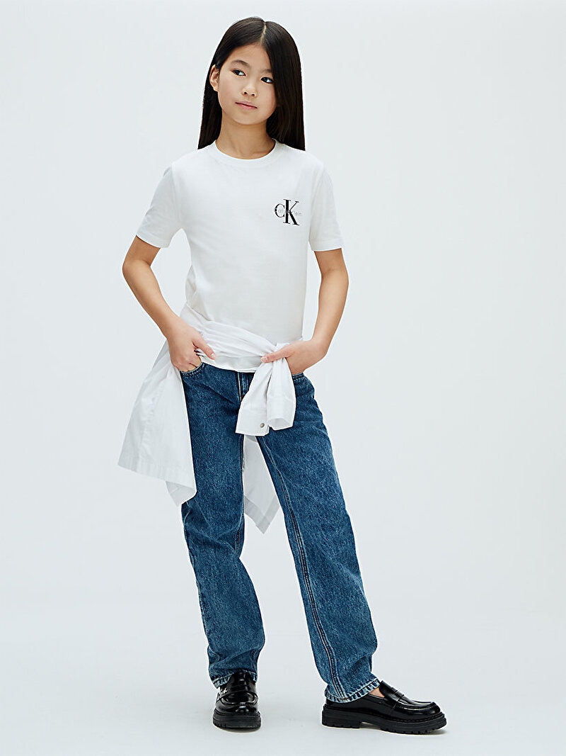 Çocuk Unisex Chest Mono Logo T-shirt