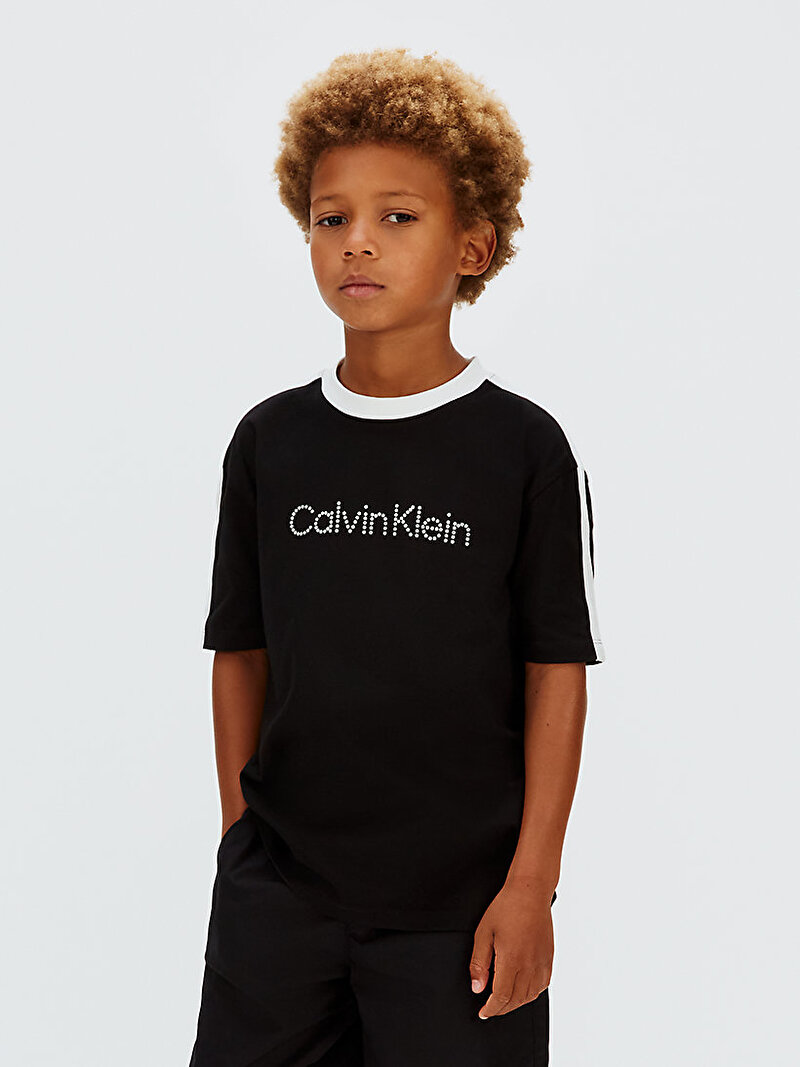 Calvin Klein Siyah Renkli Erkek Çocuk Taping T-shirt