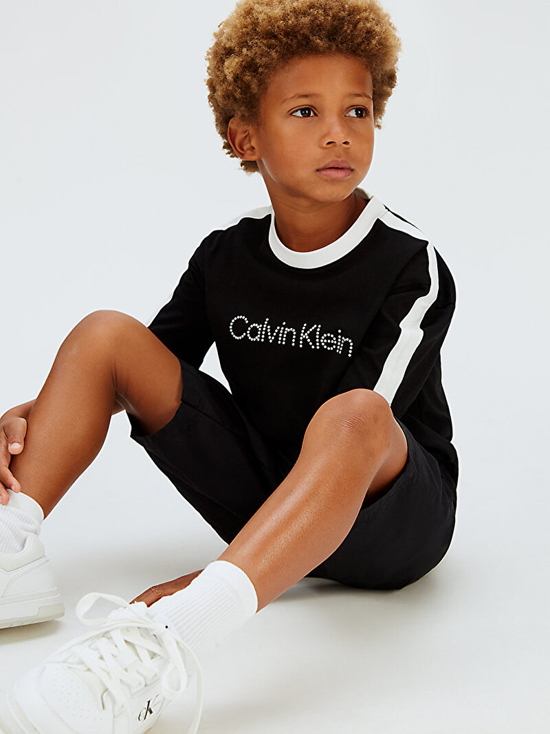 Calvin Klein Siyah Renkli Erkek Çocuk Taping T-shirt