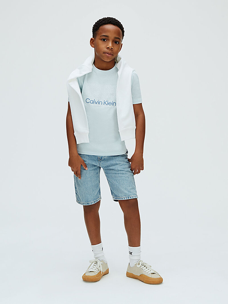 Calvin Klein Mavi Renkli Erkek Çocuk Perforation T-shirt