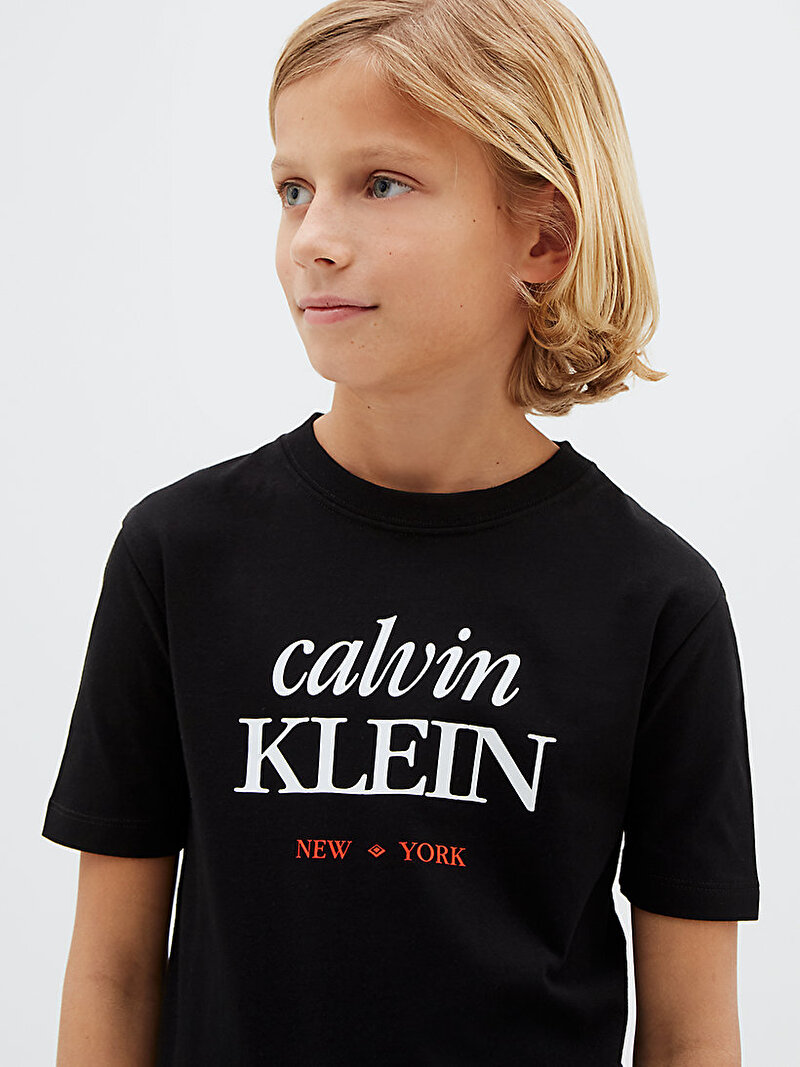 Calvin Klein Siyah Renkli Erkek Çocuk Logo T-shirt