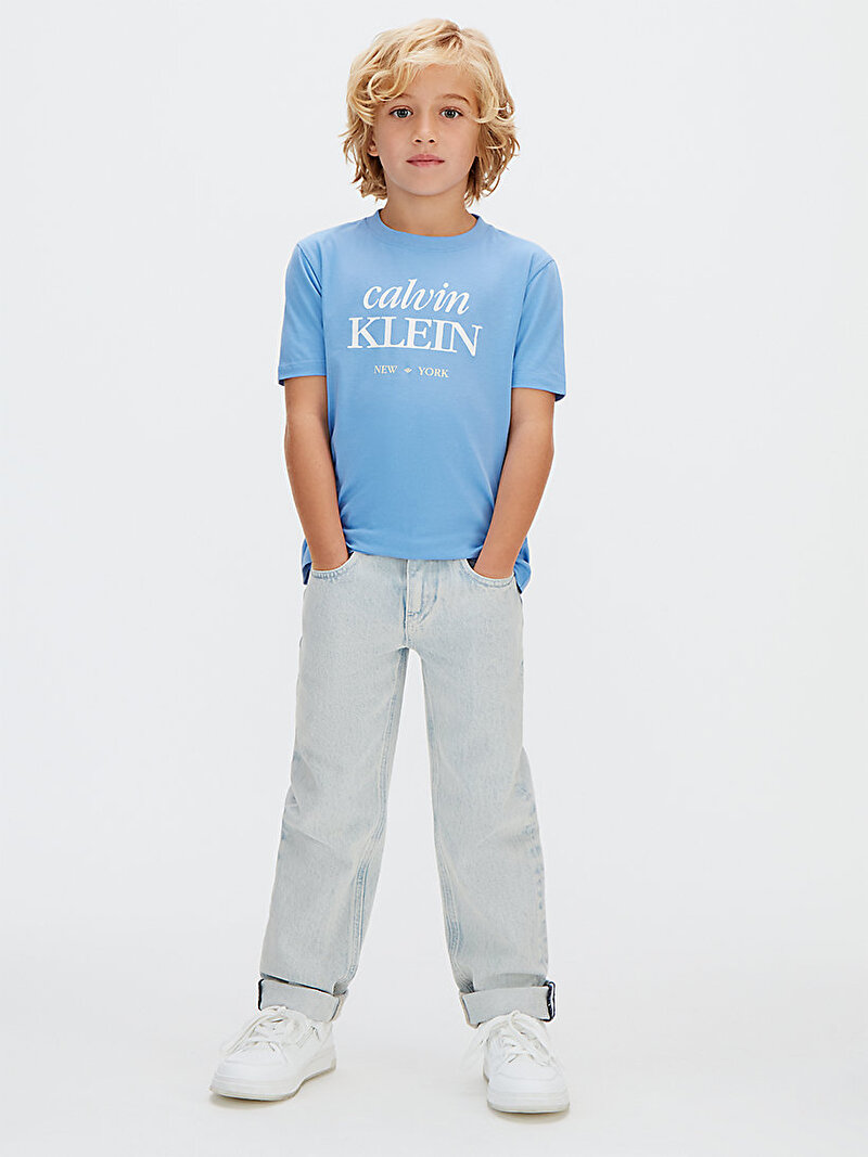 Calvin Klein Mavi Renkli Erkek Çocuk Logo T-shirt