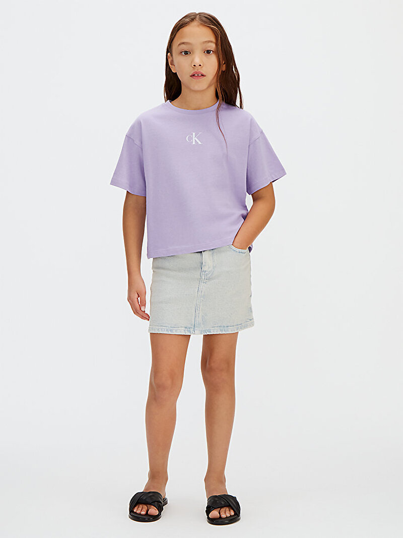 Kız Çocuk CK Logo Boxy T-shirt