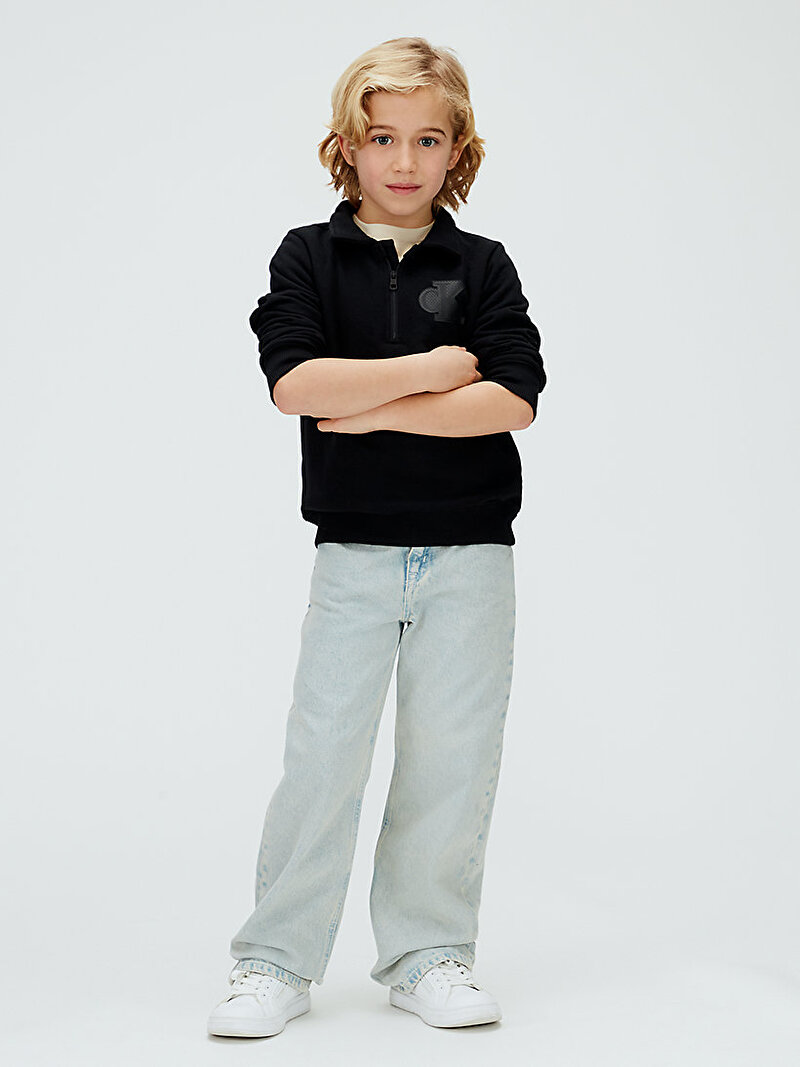 Calvin Klein Siyah Renkli Erkek Çocuk Mesh Logo Polo T-shirt