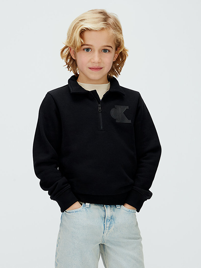 Calvin Klein Siyah Renkli Erkek Çocuk Mesh Logo Polo T-shirt