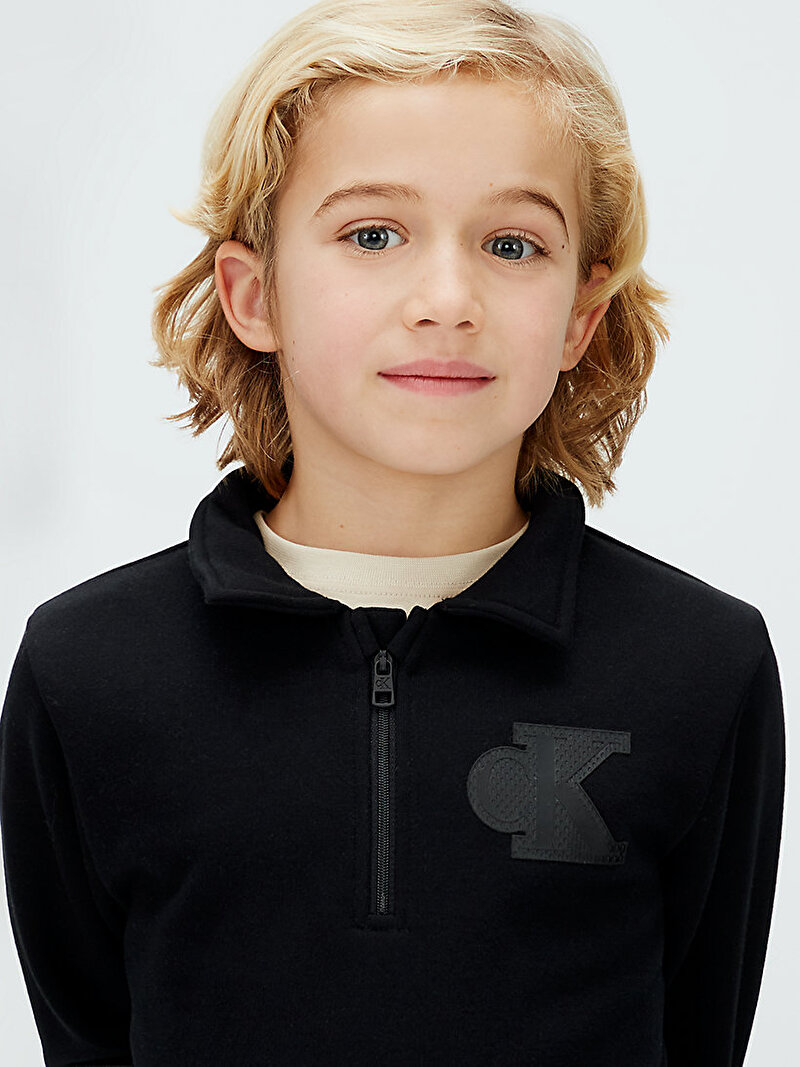 Calvin Klein Siyah Renkli Erkek Çocuk Mesh Logo Polo T-shirt