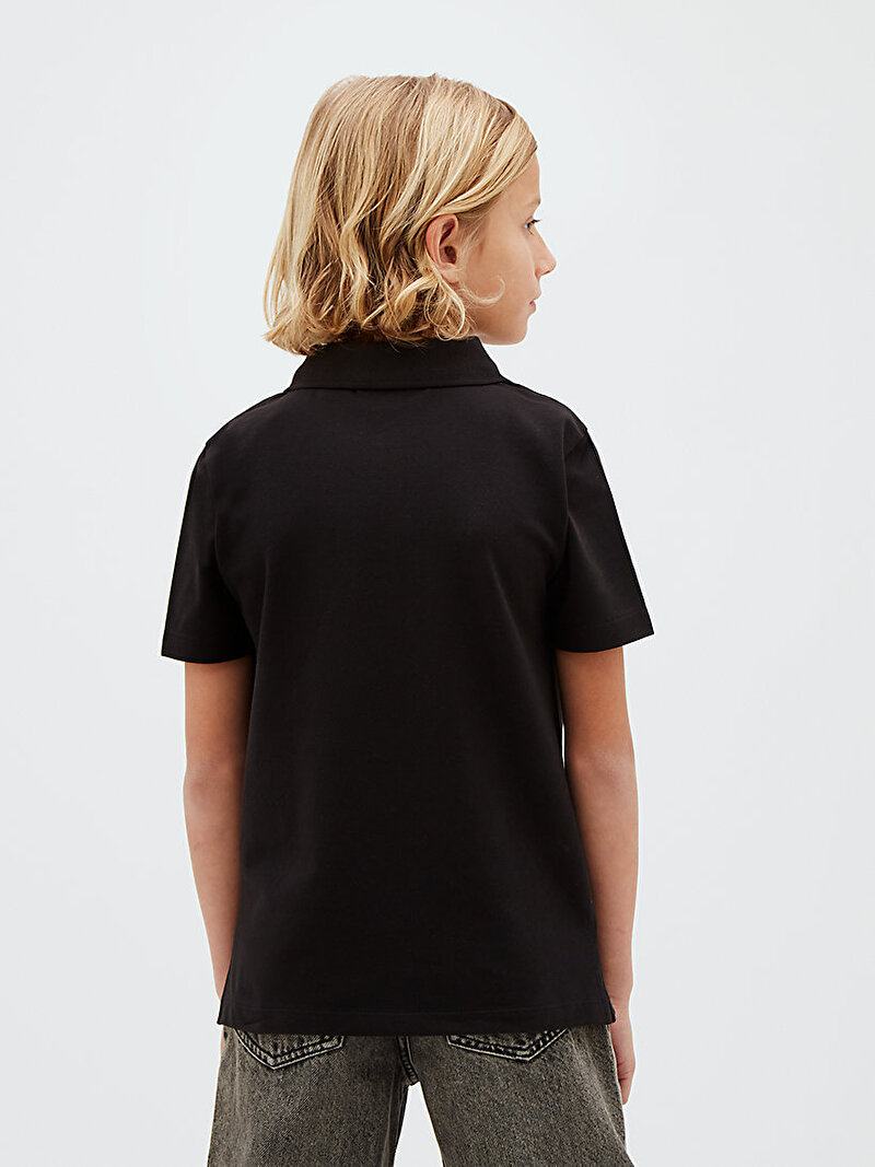 Calvin Klein Siyah Renkli Erkek Çocuk Solid Polo T-shirt