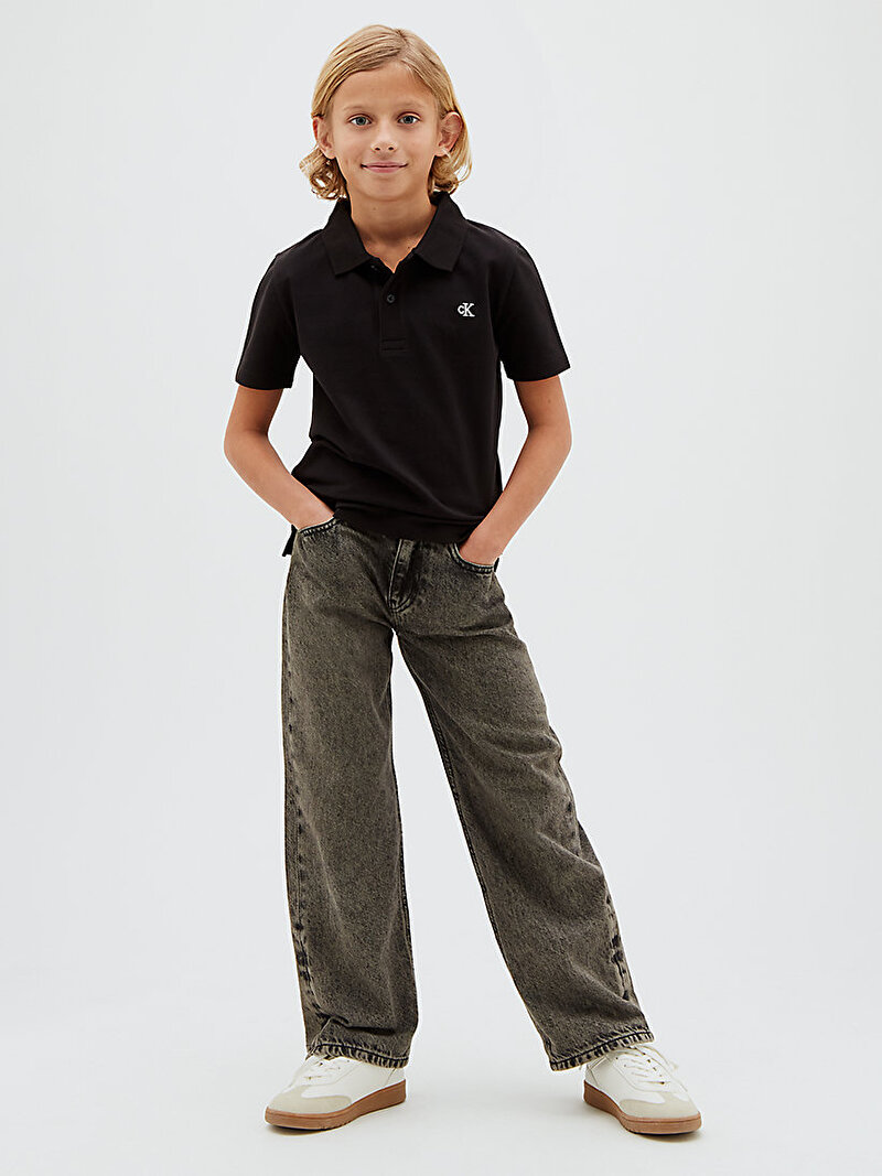 Calvin Klein Siyah Renkli Erkek Çocuk Solid Polo T-shirt