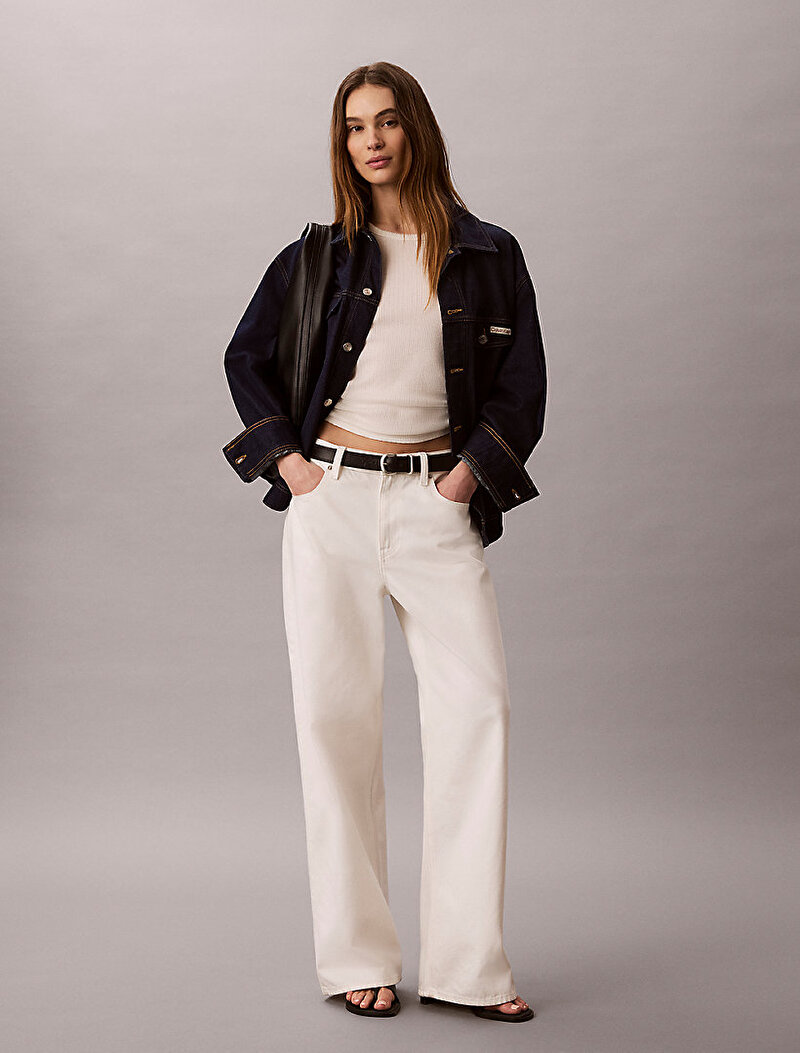 Calvin Klein Lacivert Renkli Kadın Cinched Denim Ceket