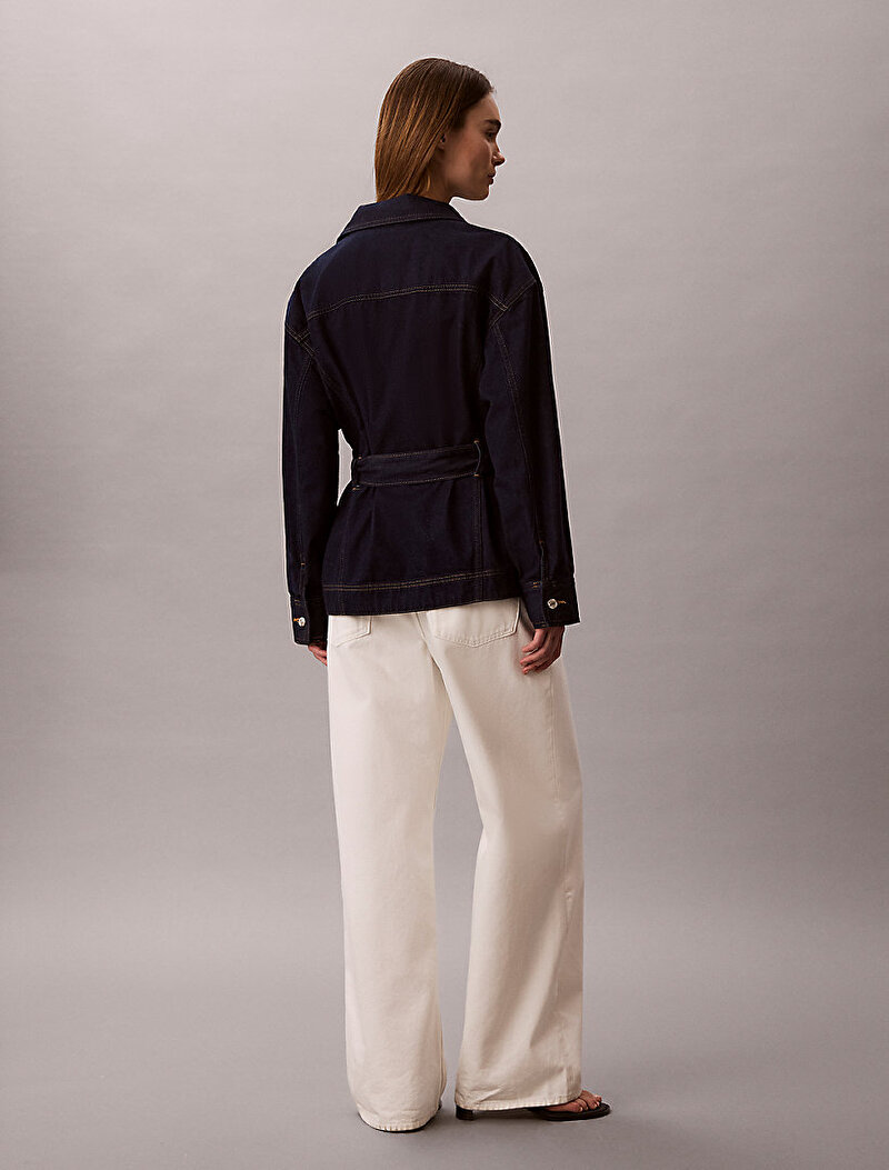 Calvin Klein Lacivert Renkli Kadın Cinched Denim Ceket