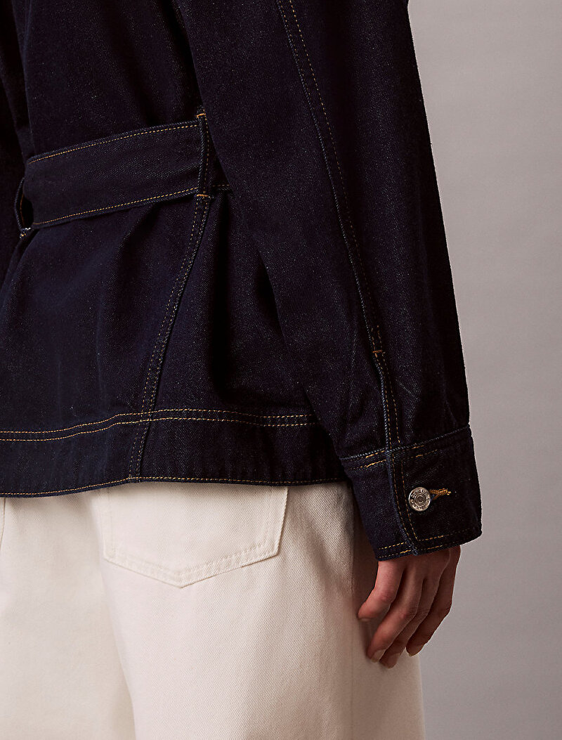 Calvin Klein Lacivert Renkli Kadın Cinched Denim Ceket