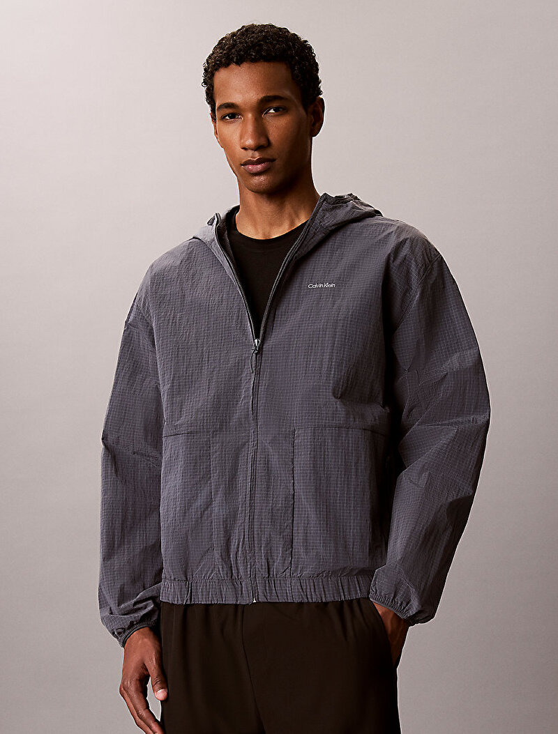 Calvin Klein Gri Renkli Erkek Woven Rüzgarlık Ceket