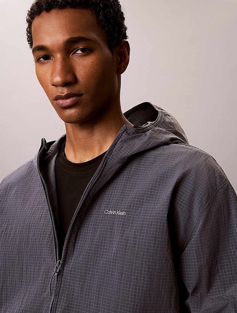 Calvin Klein Gri Renkli Erkek Woven Rüzgarlık Ceket
