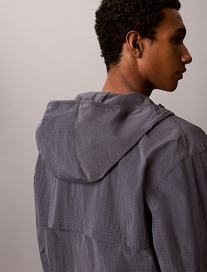 Calvin Klein Gri Renkli Erkek Woven Rüzgarlık Ceket