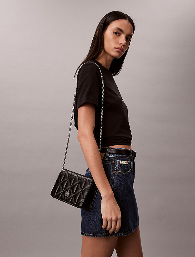 Calvin Klein Siyah Renkli Kadın Quilted Mini Cüzdan