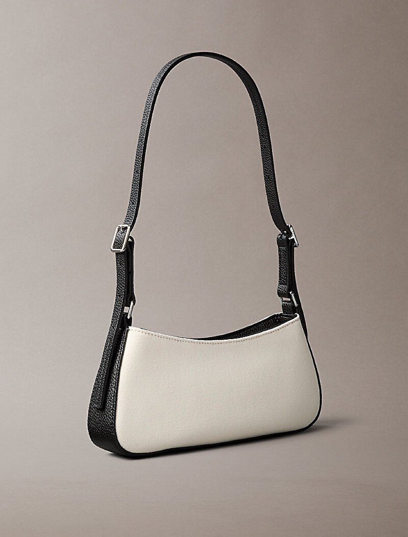 Calvin Klein Bej Renkli Kadın CK Canvas Small Omuz Çantası